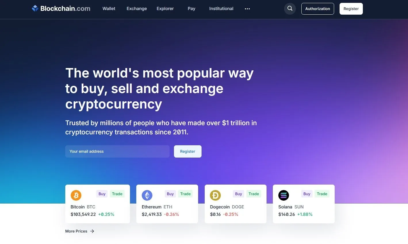 Blockchain Official Website