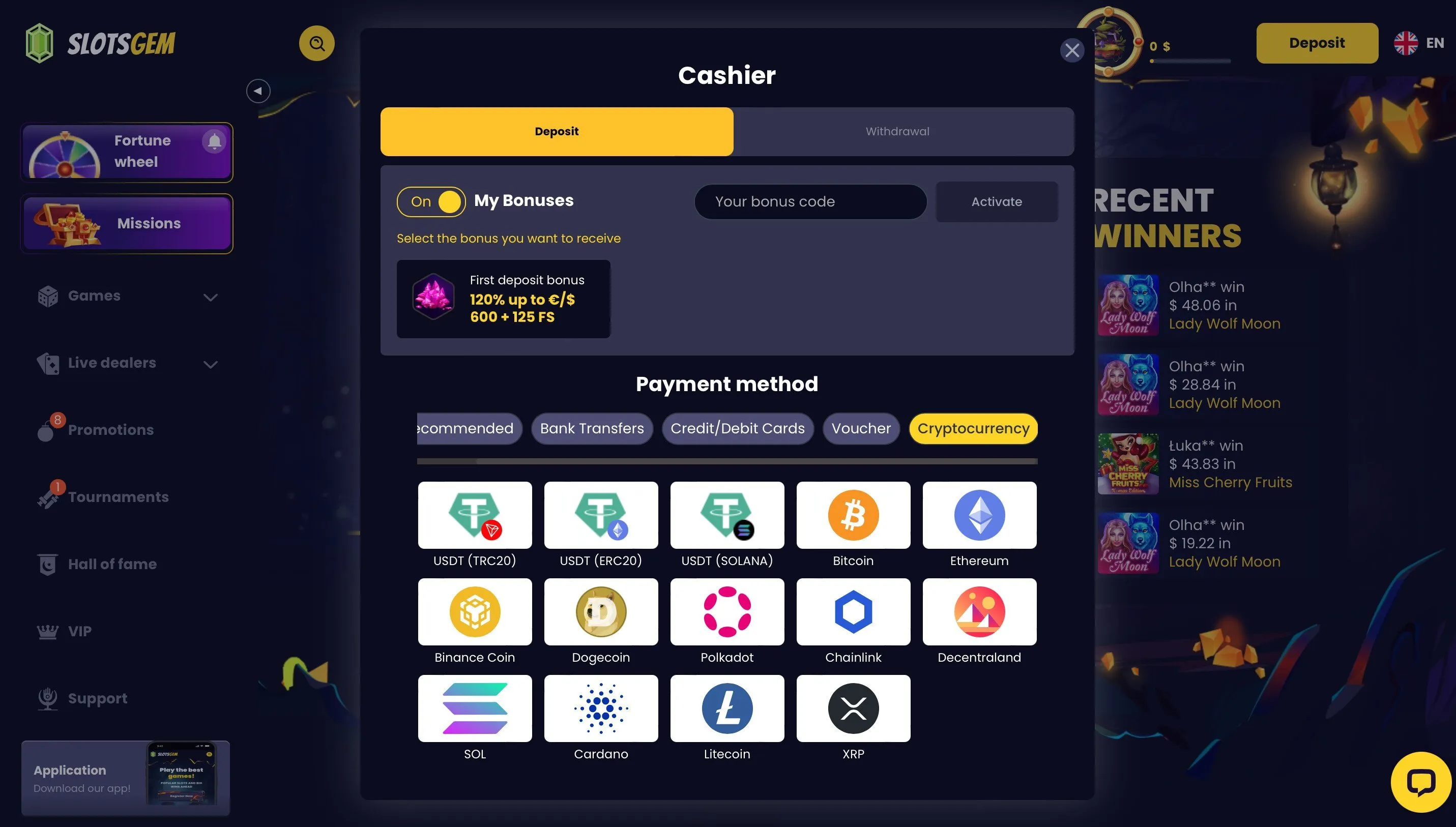 Slotsgem Crypto Casino